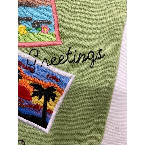 Berek paradise embroidered beaded patchwork cardigan sweater L cottage coastal - Picture 14 of 15